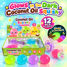 Load image into Gallery viewer, Glow in the Dark Coconut Oil Ball Squishy (1pc)