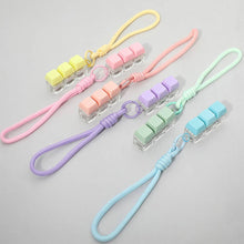 Load image into Gallery viewer, Light Up LED Stress Relief Cube Keyboard Bag Charm: Light Pink