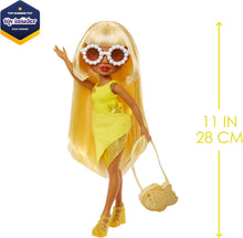 Load image into Gallery viewer, Rainbow High Swim & Style Sunny - Yellow 11" Blonde Fashion Doll with Shimmery Wrap