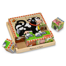 Load image into Gallery viewer, Melissa & Doug Farm Wooden Cube Puzzle with Storage Tray