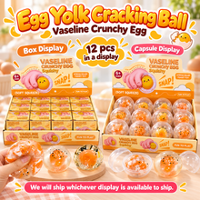 Load image into Gallery viewer, Egg Yolk Cracking Ball — Vaseline Crunchy Egg Squishy