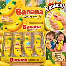 Load image into Gallery viewer, Banana Squishy Fun — Crunchy Banana ASMR Squeeze Toy
