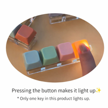 Load image into Gallery viewer, Pastel/Clear LED Tetris  Clicker Keyboard Clicker Keychain
