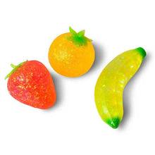 Load image into Gallery viewer, Scrunchems® Sugar Squish Fruits Squishy | 3-Piece Glitter
