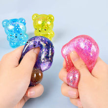Load image into Gallery viewer, Glittered Teddy Bear Squeeze Squishy Stress Relief Toy
