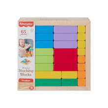 Load image into Gallery viewer, Fisher-Price Wooden Stacking Blocks, 65 Wood Pieces
