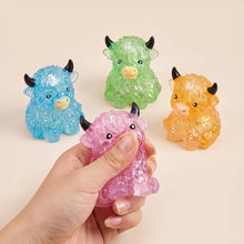Load image into Gallery viewer, Glitter Highland Cow Squeeze Squishy Stress Relief Toy (1pc)
