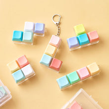 Load image into Gallery viewer, Pastel/Clear LED Tetris  Clicker Keyboard Clicker Keychain
