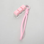 Light Up LED Stress Relief Cube Keyboard Bag Charm: Light Pink