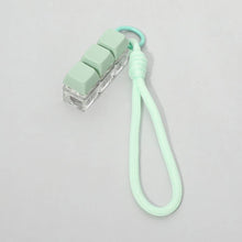 Load image into Gallery viewer, Light Up LED Stress Relief Cube Keyboard Bag Charm: Light Pink
