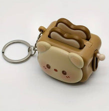 Load image into Gallery viewer, Animal Toast Keychain Clicker Toy Cute Bread Keyring
