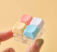 Load image into Gallery viewer, Pastel/Clear LED Tetris  Clicker Keyboard Clicker Keychain
