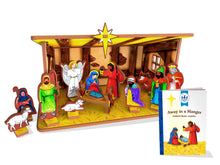 Load image into Gallery viewer, Away in a Manger Children's Nativity Book and Playset
