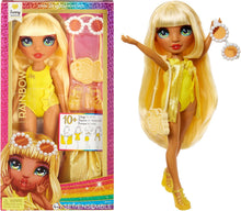 Load image into Gallery viewer, Rainbow High Swim &amp; Style Sunny - Yellow 11" Blonde Fashion Doll with Shimmery Wrap

