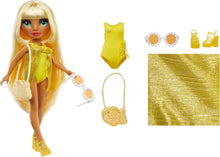Load image into Gallery viewer, Rainbow High Swim &amp; Style Sunny - Yellow 11" Blonde Fashion Doll with Shimmery Wrap
