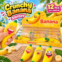 Load image into Gallery viewer, Banana Squishy Fun — Crunchy Banana ASMR Squeeze Toy
