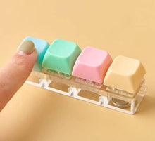 Load image into Gallery viewer, Pastel/Clear LED Tetris  Clicker Keyboard Clicker Keychain
