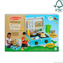 Load image into Gallery viewer, Let's Explore Wooden Camp Stove Play Set
