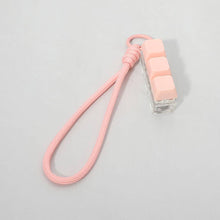 Load image into Gallery viewer, Light Up LED Stress Relief Cube Keyboard Bag Charm: Light Pink
