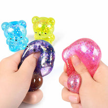 Load image into Gallery viewer, Glittered Teddy Bear Squeeze Squishy Stress Relief Toy
