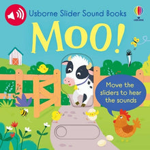 Load image into Gallery viewer, Usborne: Slider Sound Books Moo! - Board Book
