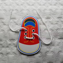 Load image into Gallery viewer, Shoe Wooden Lacing Toy,Montessori
