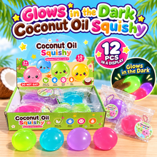 Load image into Gallery viewer, Glow in the Dark Coconut Oil Ball Squishy (1pc)
