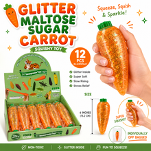 Load image into Gallery viewer, Glitter Maltose Sugar Carrot Squishy Toy
