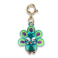 Charm It!- Gold Swivel Peacock Charm