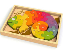 Load image into Gallery viewer, Counting Chameleon Bilingual Puzzle
